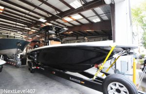 Custom boat with SeaDek® by Next Level Florida Marine Customs