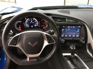 Dash mounted Passport 9500 display screen and controller in 2015 Chevrolet Z06 Corvette.