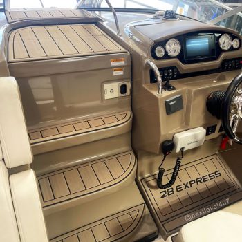Next Level Orlando Custom Audio Florida Marine Customs Regal 28 Express The Bryson's SeaDek Sea Deck SeaDec Sea-Deck flooring marine carpet molded-in non-skid UV-resistant closed-cell PE/EVA foam traction safety shock-absorbing comfort customization colors patterns textures boating fishing yacht Orlando Central Florida