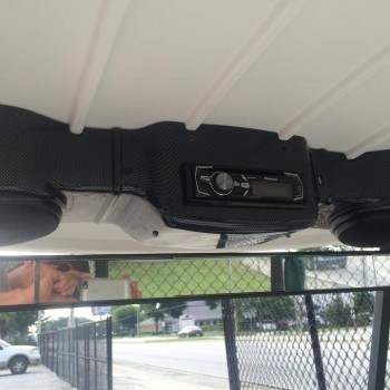 installed speakers golf cart