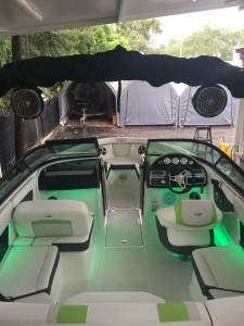 Color matched accent lighting for 2016 Regal 2000 ESX Bowrider.