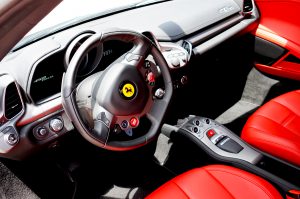 Ferrari exotic car interior red 458 italia