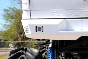 4 Radiance Pod lights installed in custom rear bumper