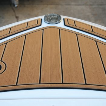 SeaDek Pad on Bow for Safe Stepping On and Off Boat