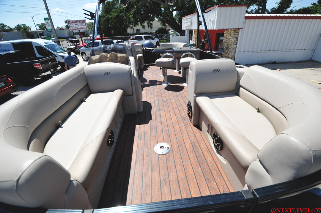 Avalon Pontoon Boat Gets 10 New Marine Speakers and Radio Orlando