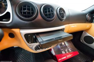Next-Level-Ferrari-360-Pioneer-NEX-Dash-Screen-Flip-Out-in-motion