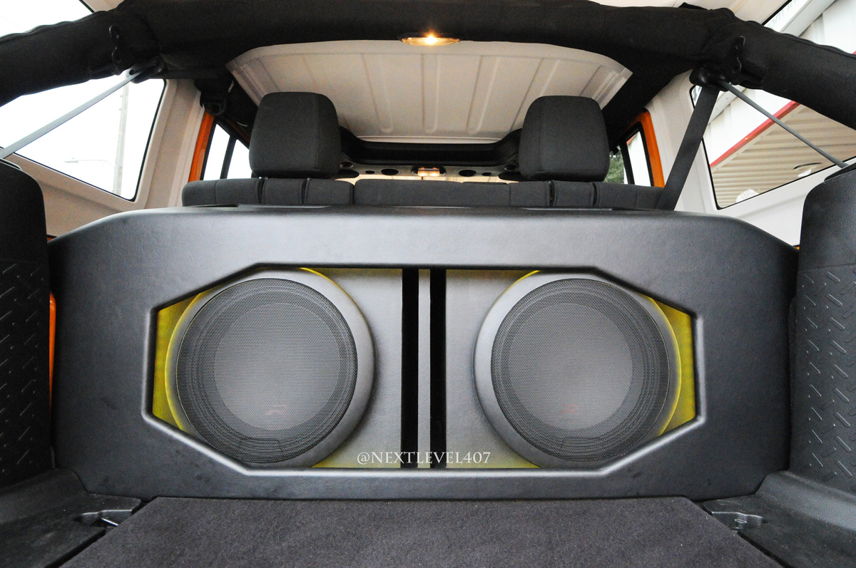 Jeep Unlimited Gets a Green Bay Packers Style Custom Subwoofer Box and