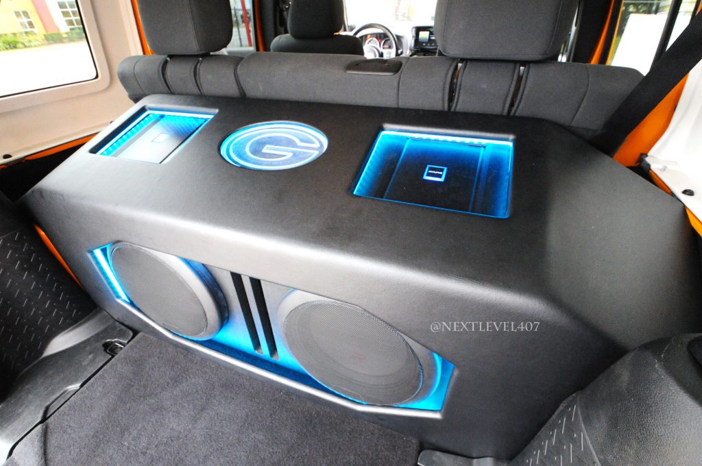 Jeep Unlimited Gets a Green Bay Packers Style Custom Subwoofer Box and  Stereo