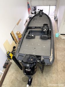 Next-Level-Inc-Custom-Phonex-Boat-SeaDek-Marine-Flooring-Install-American-Flag-Logo-Full-Top-View-Interior-Profile