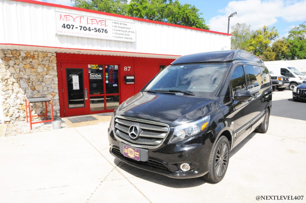 Next-Level-Mercedes-Van-Custom-Audio-Vizio-TV-Store-Front-Front-Bumper-Profile