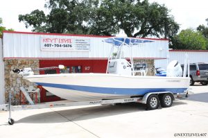 2021-Blue-Aquasport-Trolling-Motor-Minn-Kota-Exta-24V-Power-Connector-Fabrication-Next-Level-Store-Front-Full-Profile-On-Trailer-3