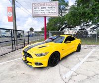 A customized Mustang upgraded by Orlando Custom Audio.