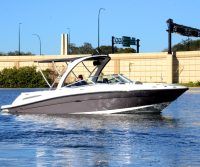 A fully customized boat with audio and flooring upgraded by Next Level Florida Marine Customs