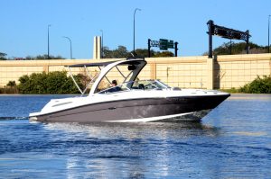 A fully customized boat with audio and flooring upgraded by Next Level Florida Marine Customs
