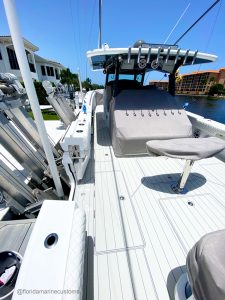 Next Level Orlando shows a fishing boat customized with Sea Deck custom flooring