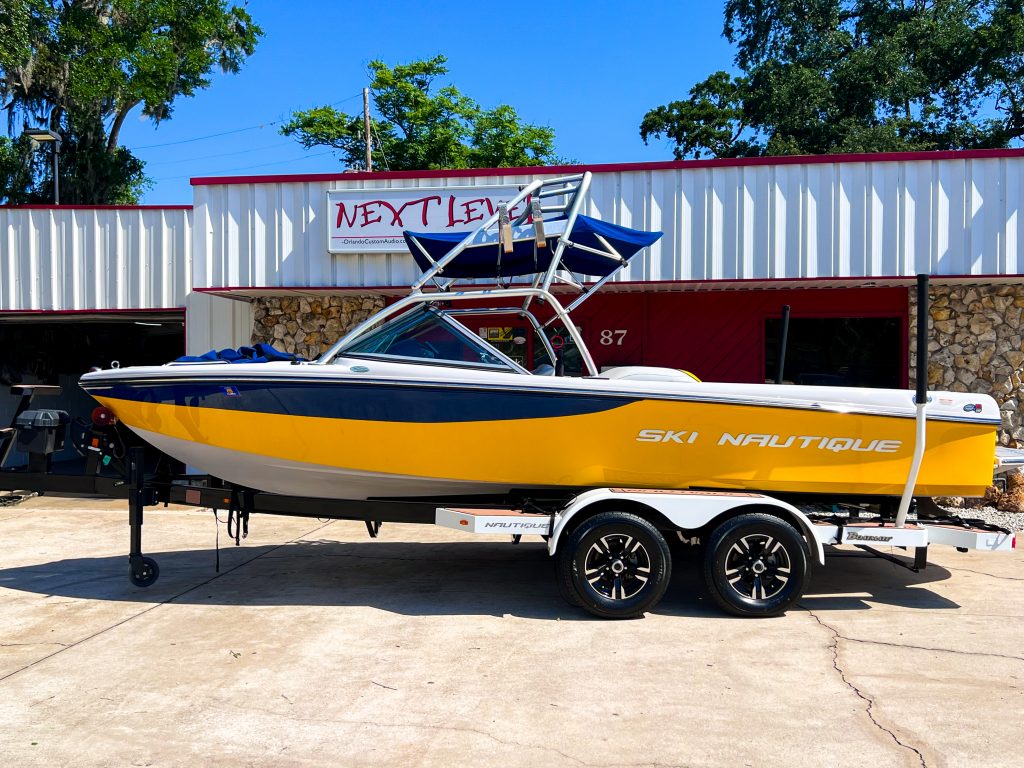 Next Level Inc. Next Level Customs. Orlando Custom Audio. Yellow Nautique Boat. Next Level Customs. Next Level Audio. Orlando Custom Audio.