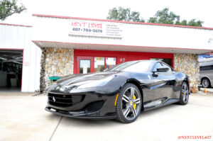 Next Level Black Ferrari Alpine Amp Stereo K40 Install Store Front Orlando
