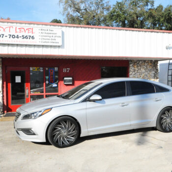 Next Level Silver Hyundai Sonata Upgraded with Alpine Halo Touchscreen Amps Custom Speaker Install Orlando