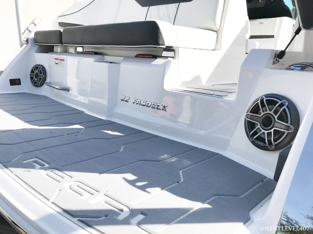 Next Level Florida Marine Customs Regal Boat JL Audio M6 Marine Sound System Install Orlando Swim Platform