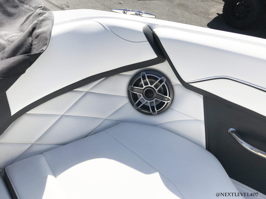 Next Level Florida Marine Customs Regal Boat JL Audio M6 Marine Sound System Install Orlando Lounge